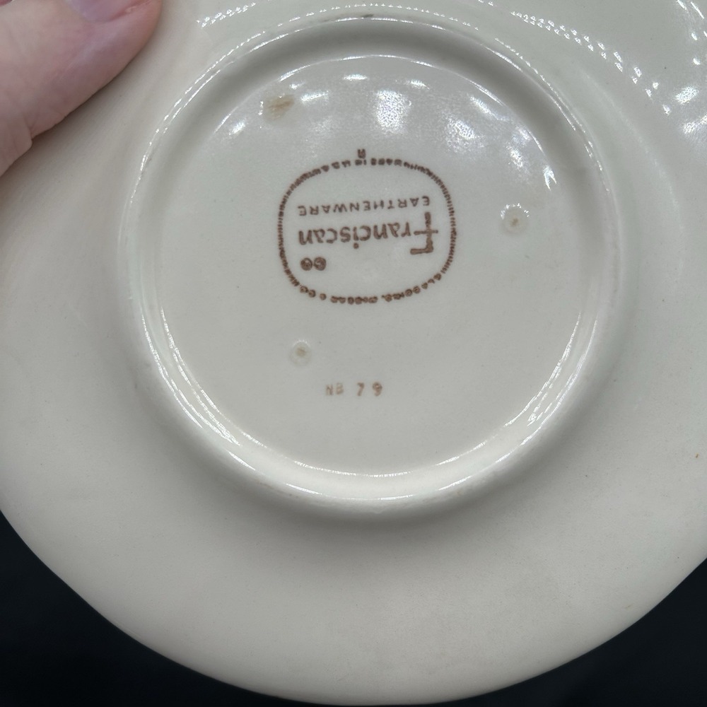 Vintage Franciscan Apple Bread Plate 6.5" Hand Painted USA Ceramic Dish 1960s - Picture 4 of 7